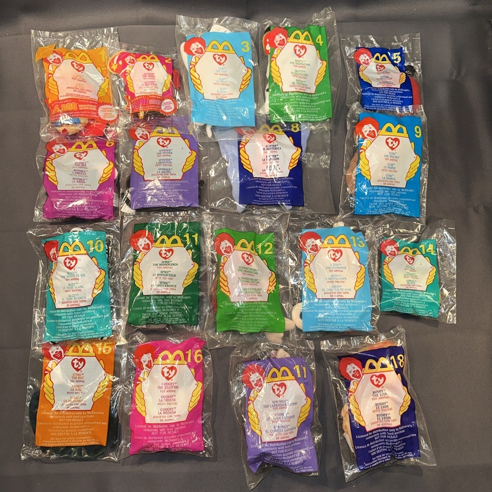 Lot Of 90+ Ty McDonalds Beanie Babies 1999 2000 NEW Unopened + Happy Meal Bags - Picture 15 of 16
